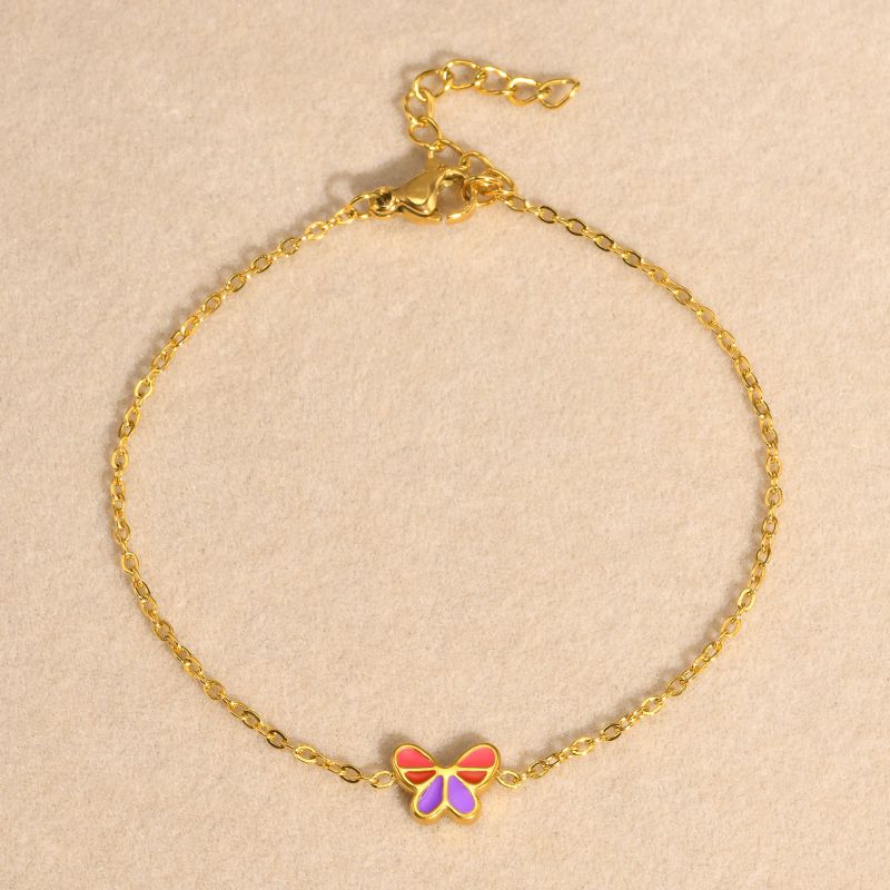 Fashion Gold Stainless Steel Butterfly Bracelet
