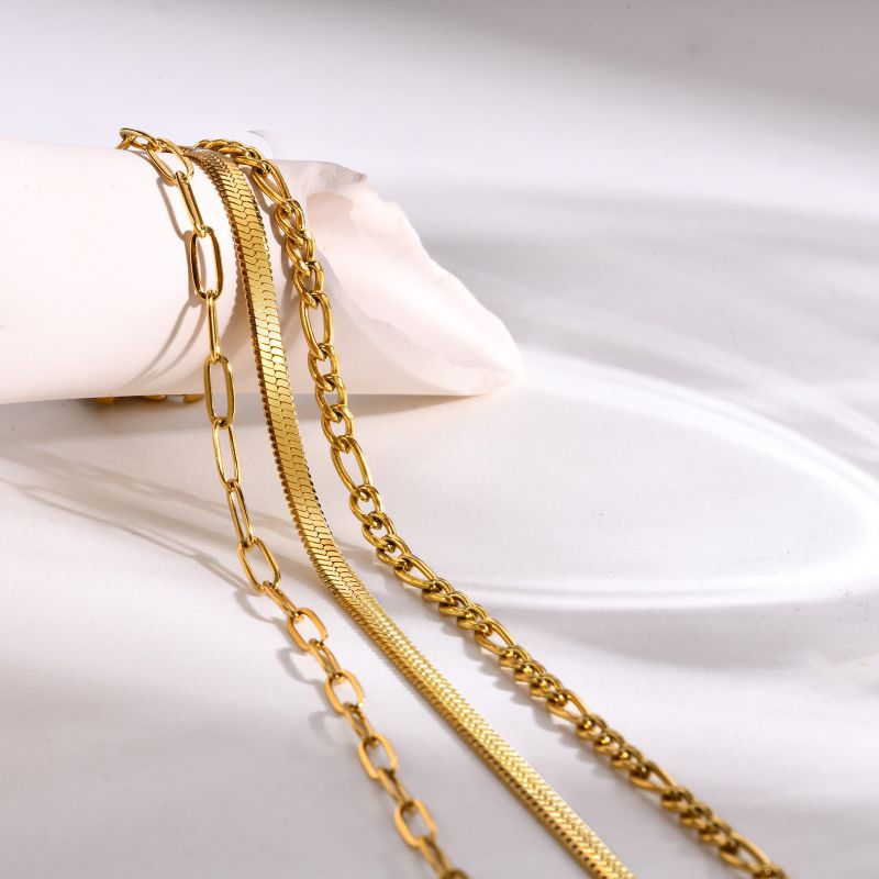 Fashion 3-piece Set Stainless Steel Chain Bracelet 3-piece Set