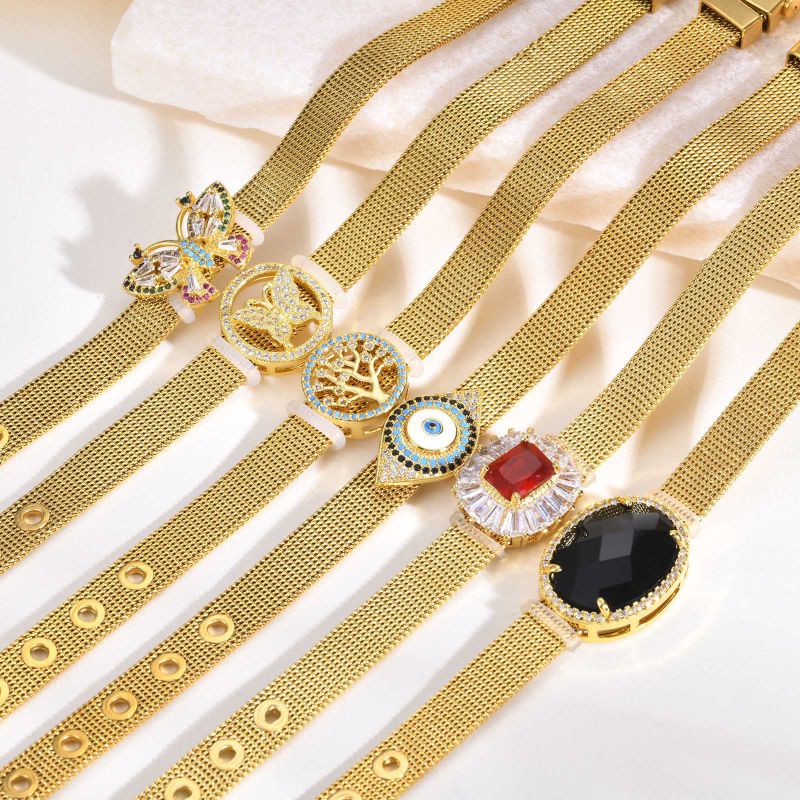 Fashion Butterfly Stainless Steel Diamond Butterfly Strap Bracelet