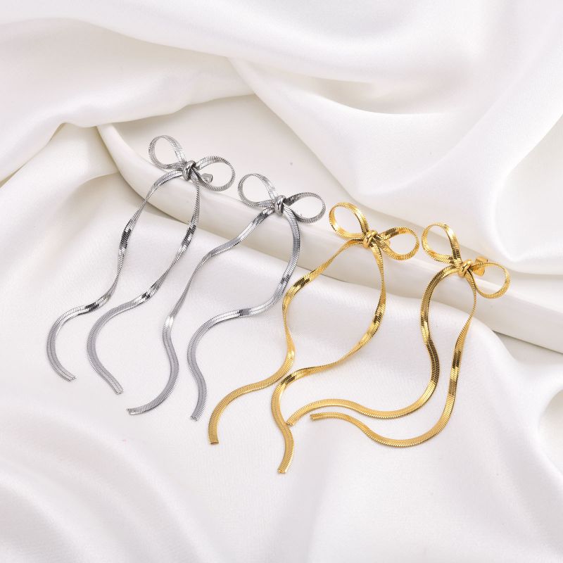 Fashion Steel Stainless Steel Knotted Earrings