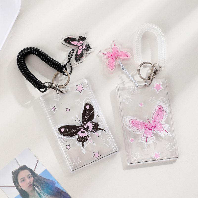 Fashion Black Cartoon Butterfly Transparent Card Holder