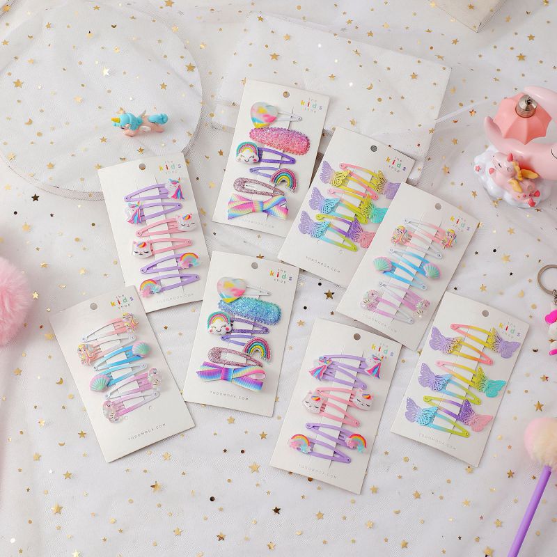 Fashion Mermaid Shell Metal Mermaid Cartoon Children's Hair Clip 6-piece Set