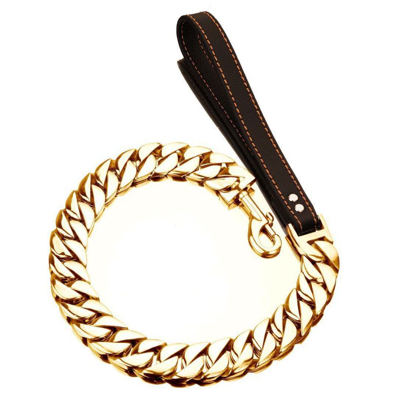 Correa Para Mascotas Con Cadena De Acero Inoxidable.