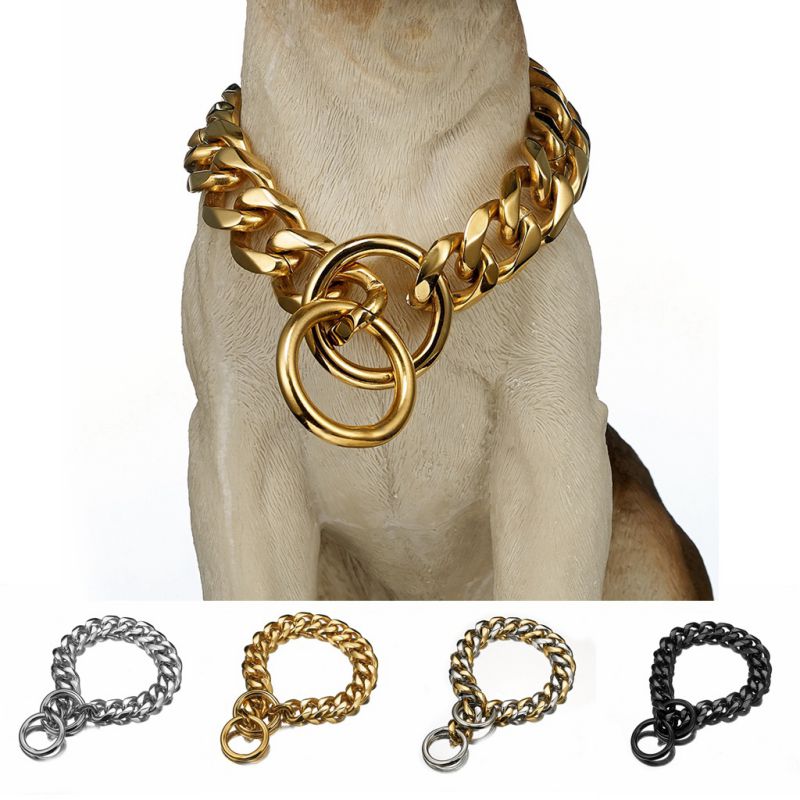 Collar Para Mascotas Con Cadena De Acero Inoxidable
