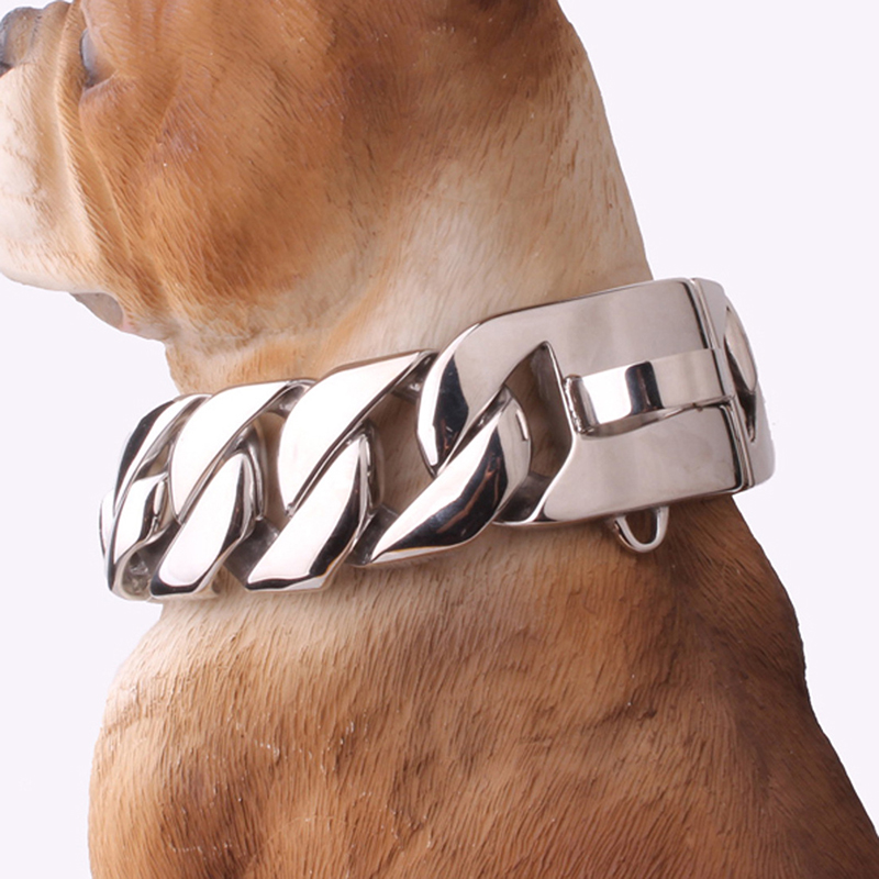 Collar Para Mascotas Con Cadena De Acero Inoxidable