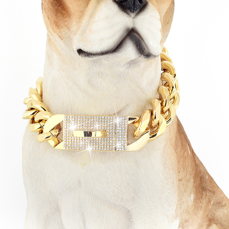 Collar Para Mascotas Con Cadena De Acero Inoxidable