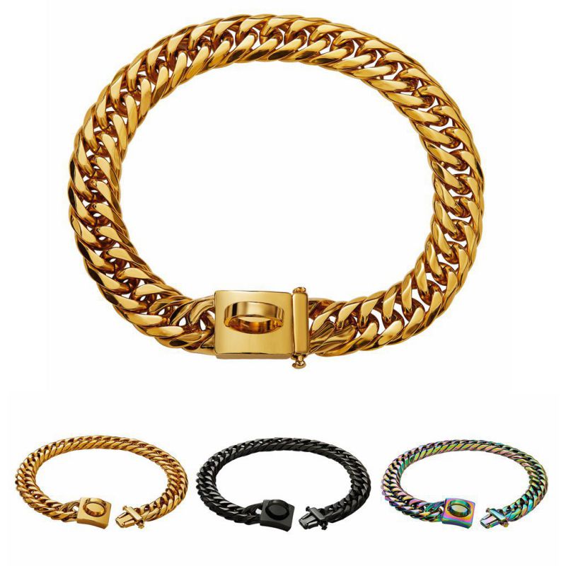 Collar Para Mascotas Con Cadena De Acero Inoxidable