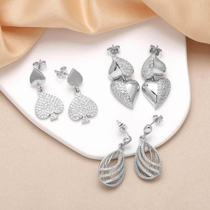 Pendientes De Lágrima De Diamantes De Cobre