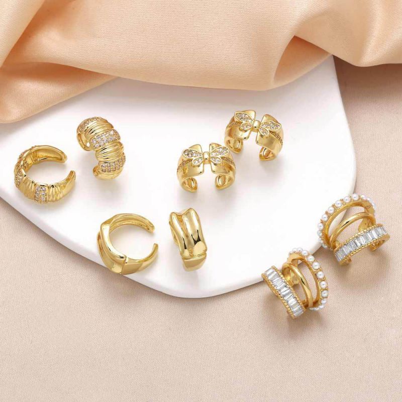 Clip De Oreja En Forma De C De Diamante De Cobre