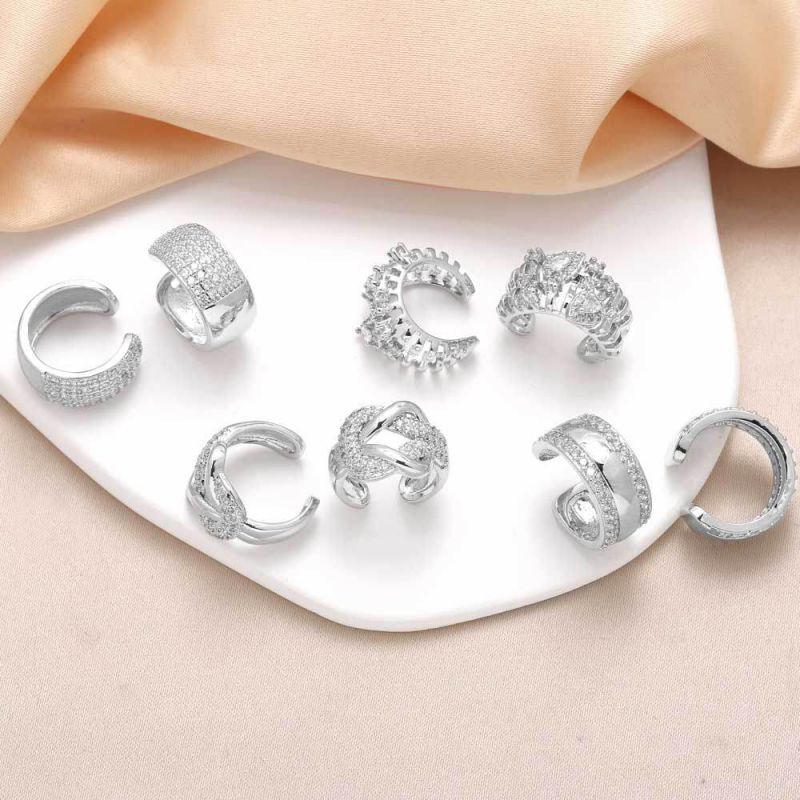Clip De Oreja En Forma De C De Diamante De Cobre