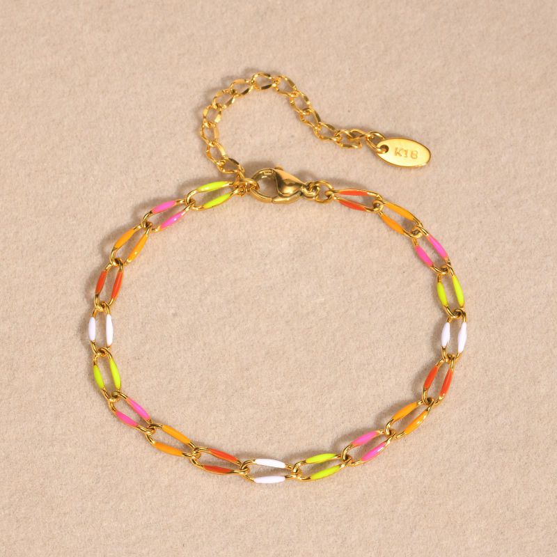 Pulsera De Cadena Con Gota De Aceite De Acero Inoxidable