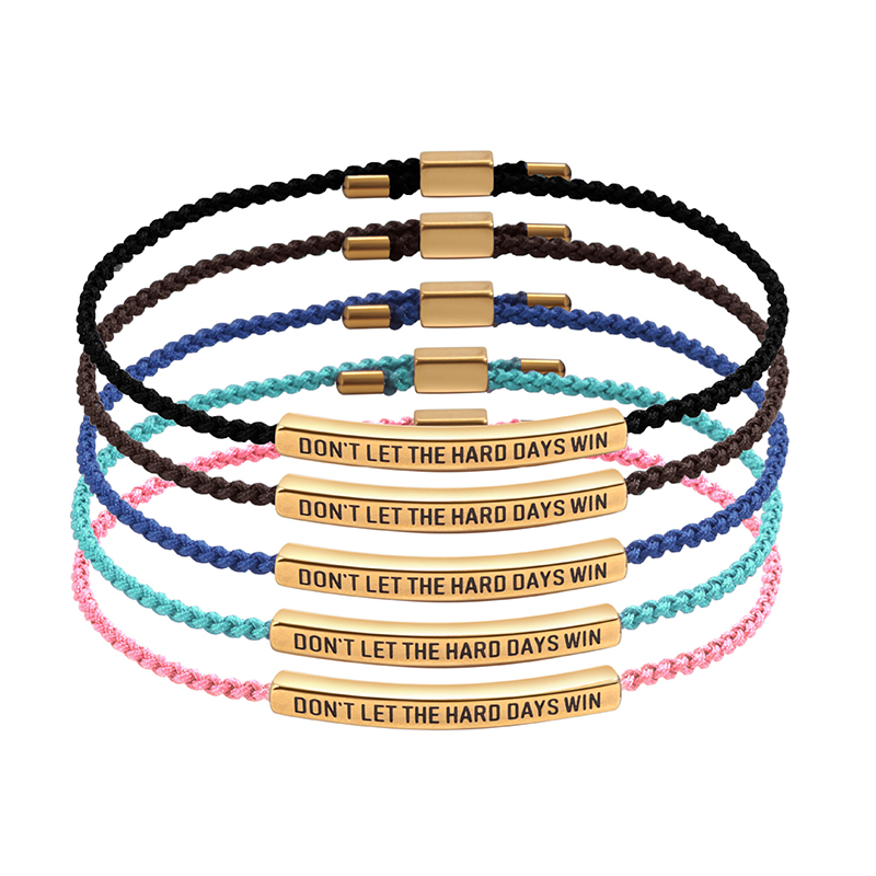 Pulsera De Cuerda De Colores Trenzada Con Tubo Doblado