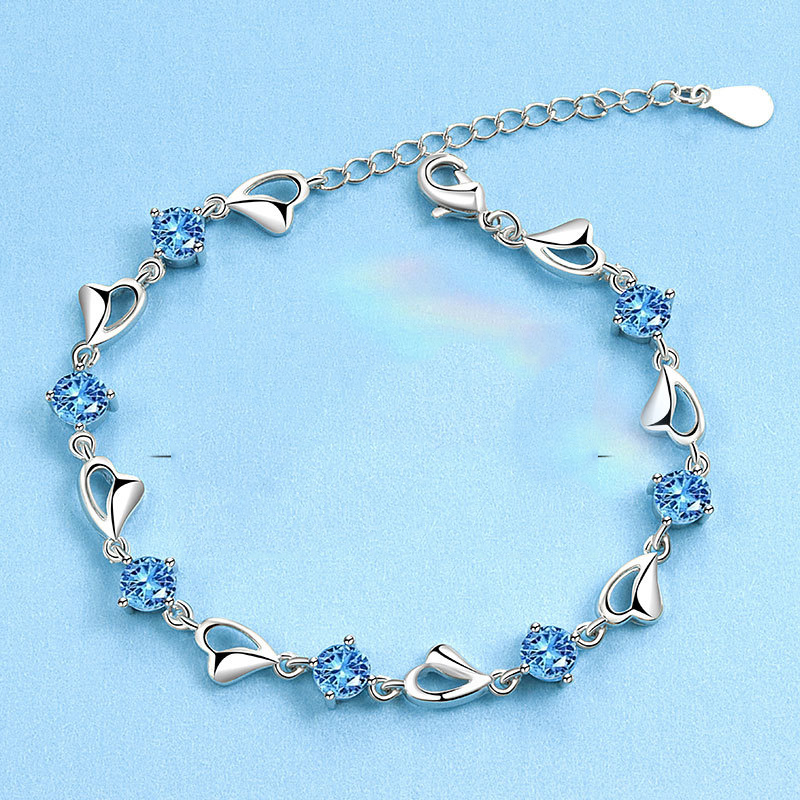 Pulsera De Corazón De Diamantes De Cobre