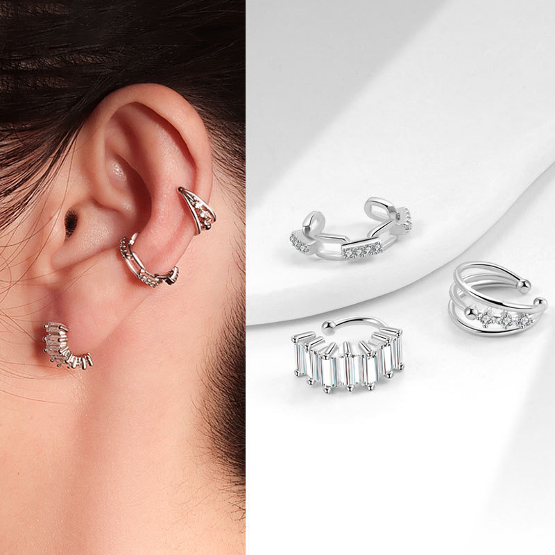 Clip De Oreja En Forma De C Multicapa De Diamante De Cobre