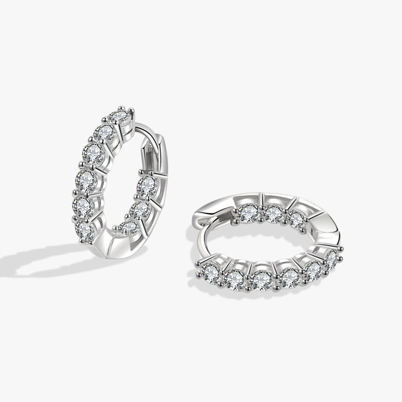 Pendientes Redondos De Diamantes De Cobre
