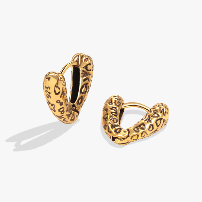 Pendientes Geométricos Con Textura De Cobre