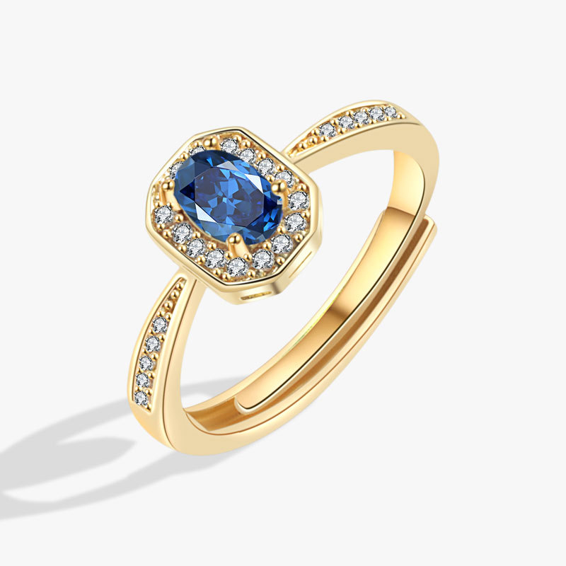Anillo Cuadrado De Cobre Con Diamante