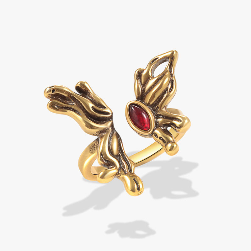 Anillo De Mariposa Líquida De Cobre