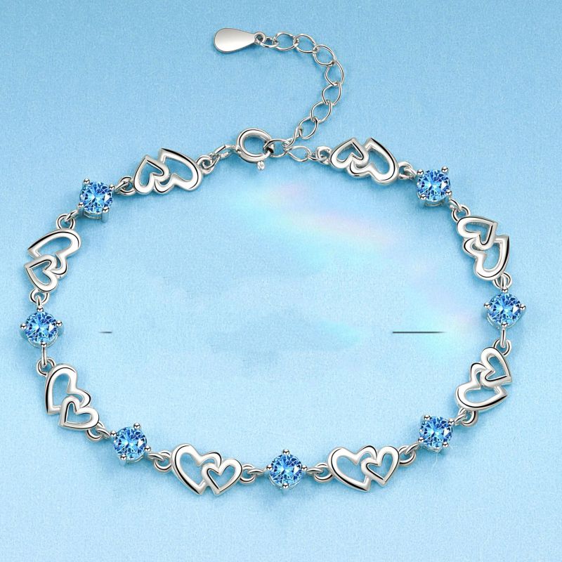 Pulsera De Corazón De Diamantes De Cobre