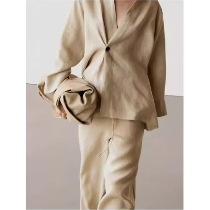 Pantalón Recto Con Cordones De Poliéster