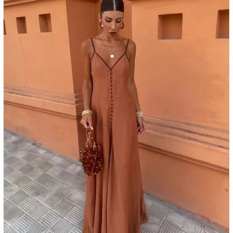 Vestido Halter Con Botones