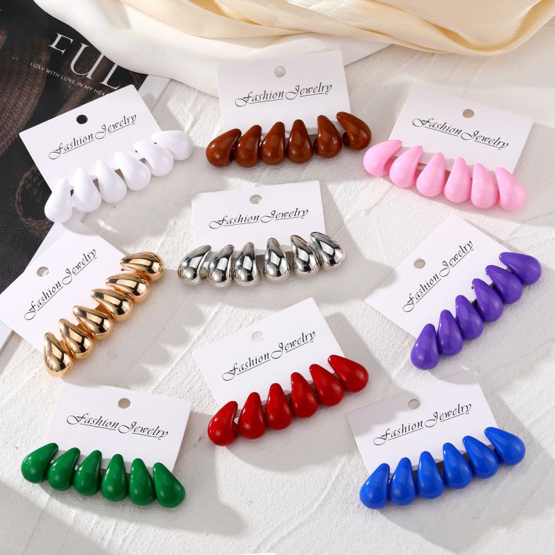 Conjunto De Aretes En Forma De Lágrima De Aleación