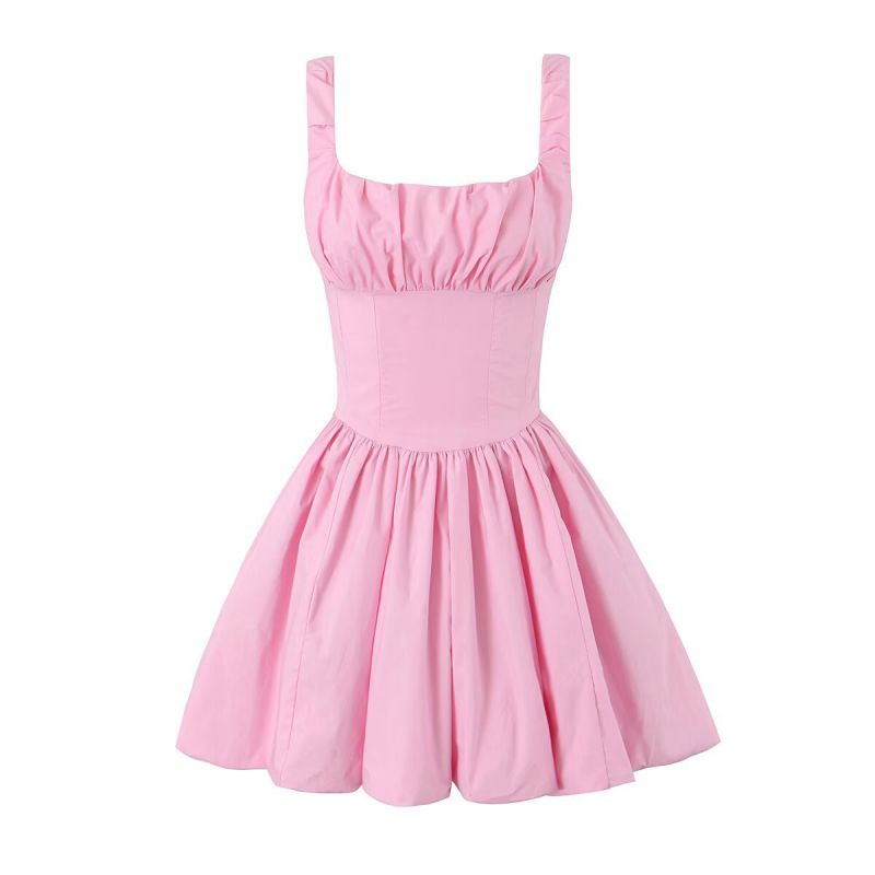 Falda Plisada Con Cuello Cuadrado