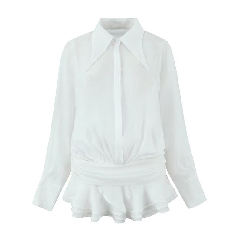 Camisa Con Botones Y Volantes