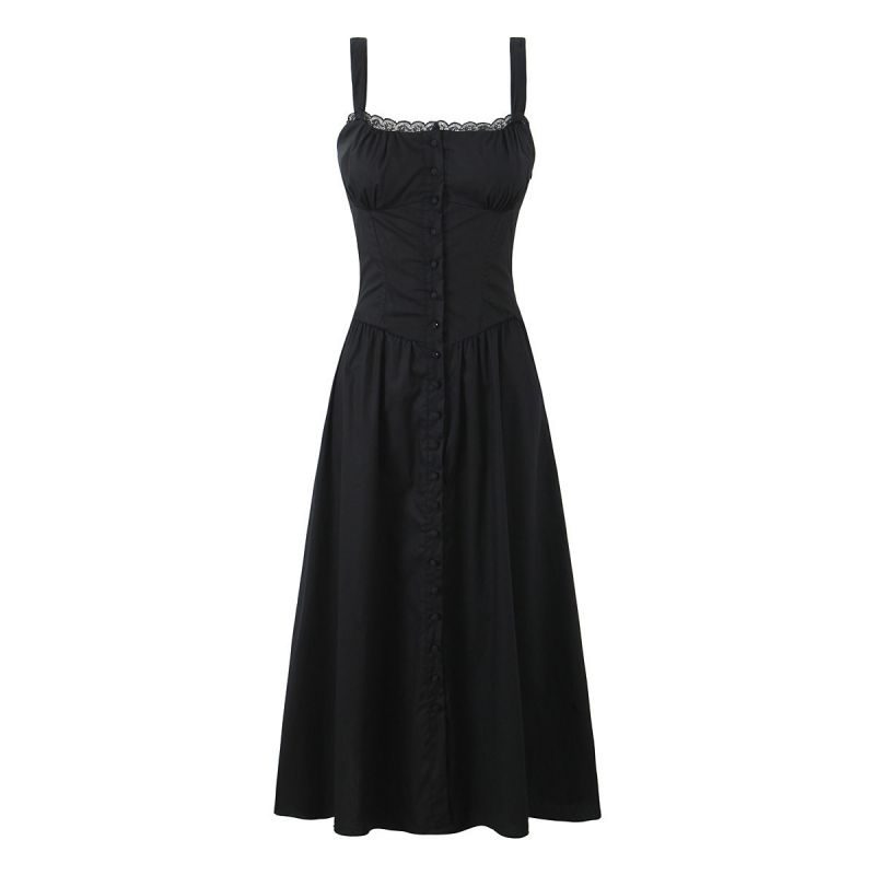 Vestido Largo De Encaje De Algodón