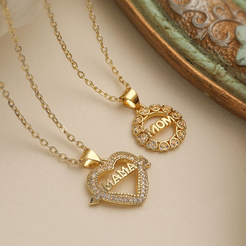Fashion 2# Copper Plated Gold-plated Diamond Round Necklace