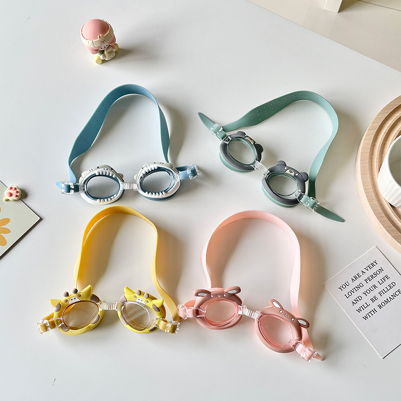 Conjunto De Gafas De Natación Y Gorro De Natación De Dibujos Animados Para Niños.
