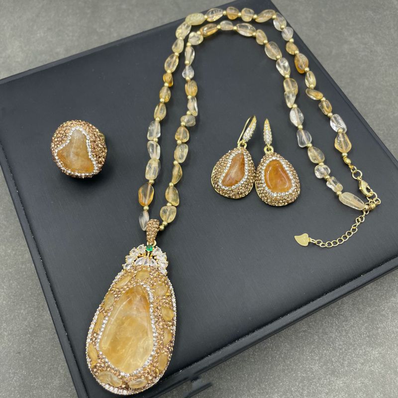 Fashion Necklace Irregular Citrine Necklace
