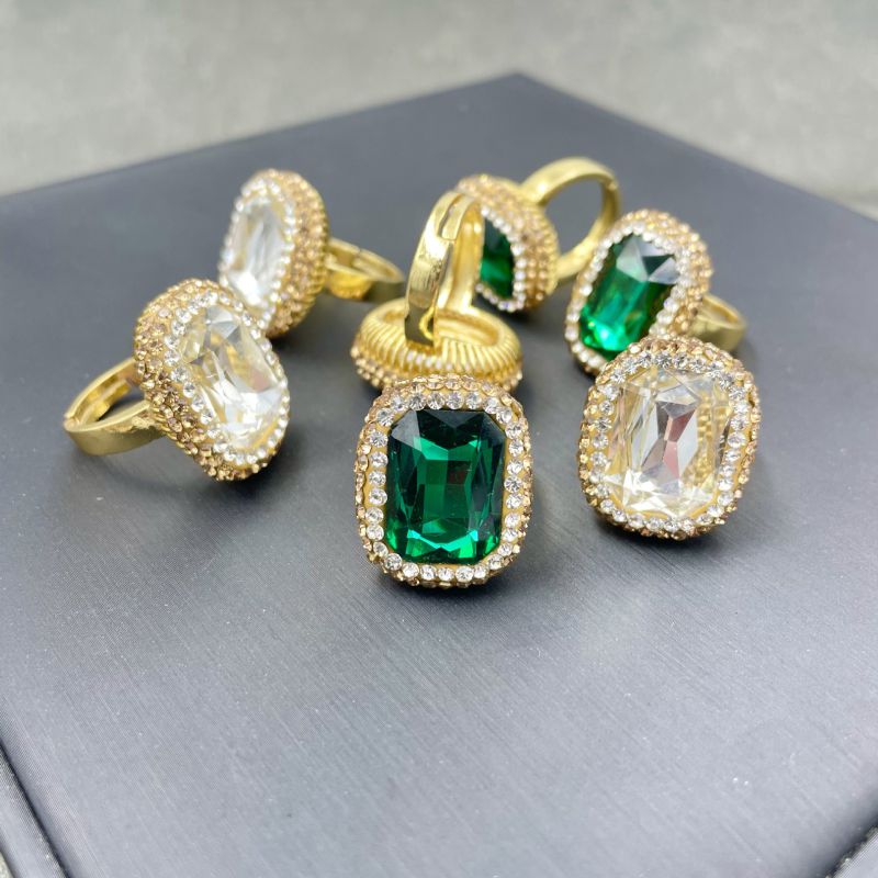 Fashion White Square Crystal Ring