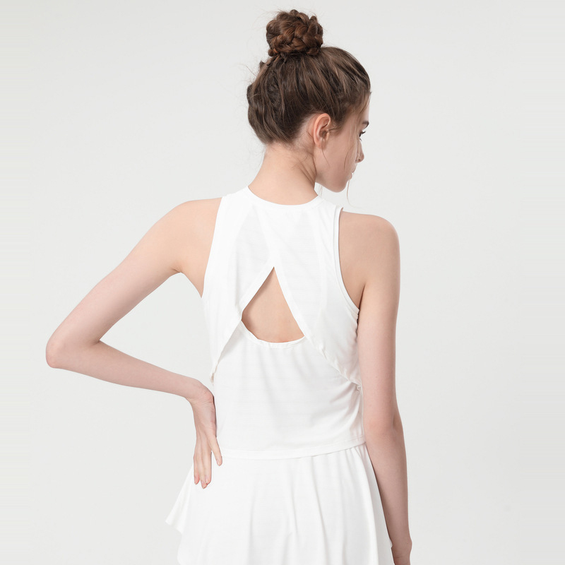 Camiseta Sin Mangas De Yoga Con Cuello Redondo Y Sin Mangas