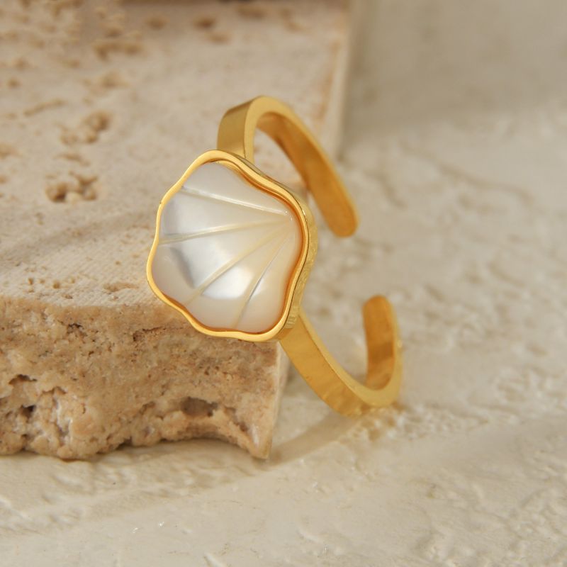 Fashion Shell Ring Stainless Steel Shell Ring