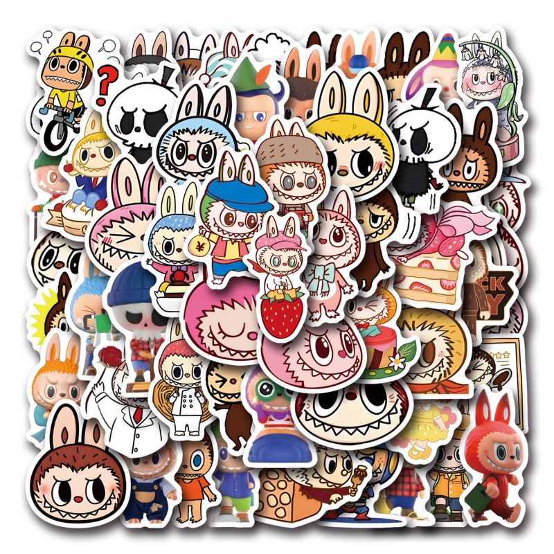 Fashion Labubu-55pcs 55 Cartoon Waterproof Stickers