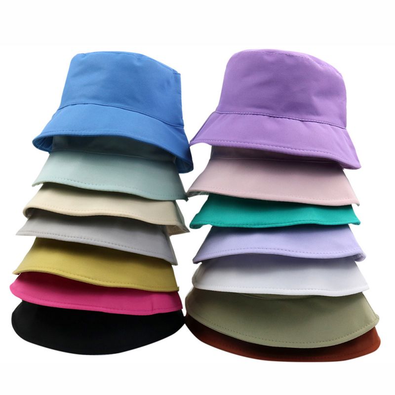 Fashion Black Cotton Light Panel Children's Bucket Hat