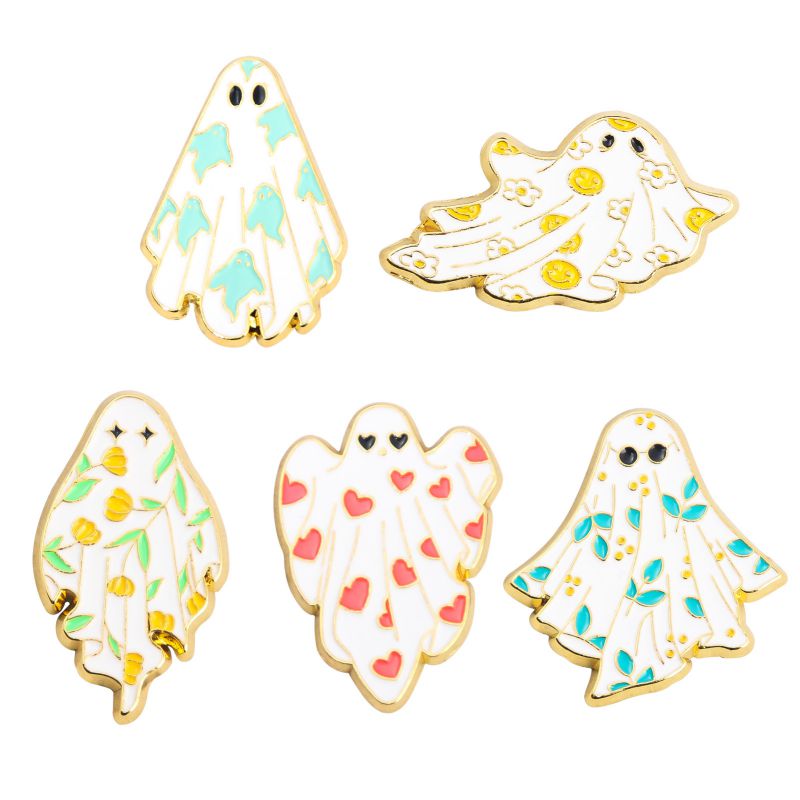 Fashion 5# Halloween Printed Oil-dripping Ghost Alloy Brooch