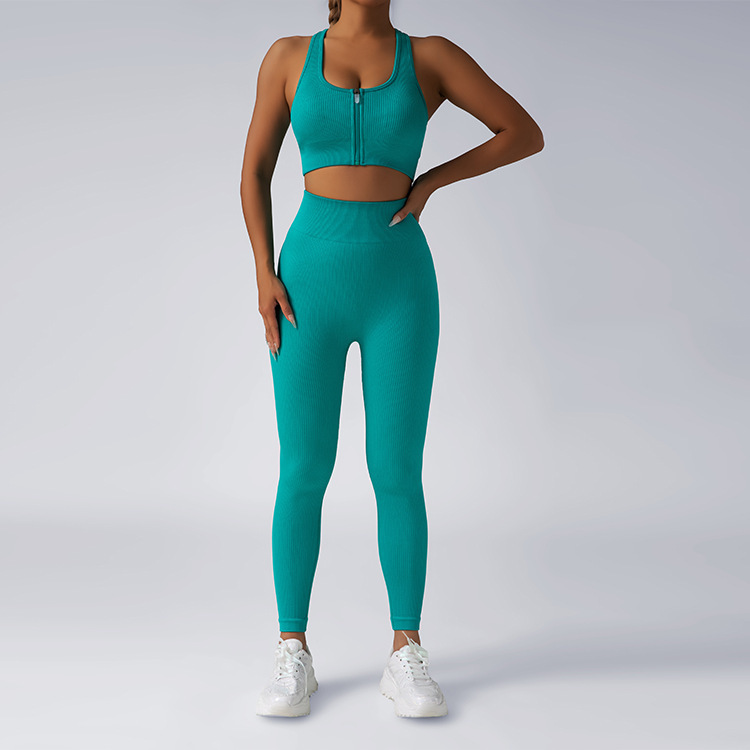 Conjunto De Yoga Con Sujetador Y Pantalones Sin Costuras