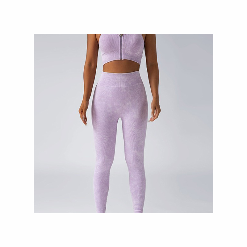 Conjunto De Yoga Con Pantalones De Cintura Alta Y Sujetador Hueco Con Cremallera