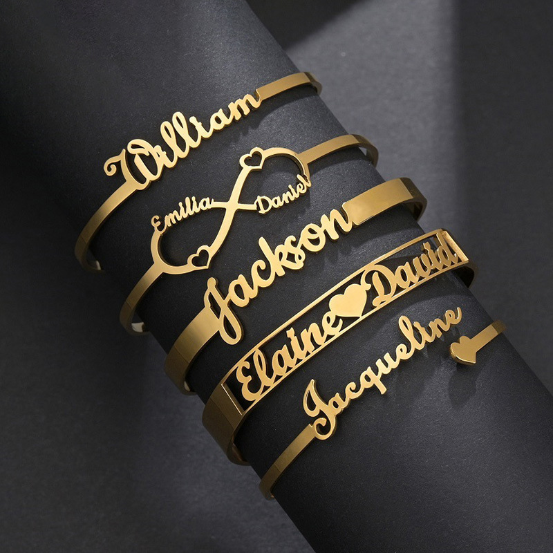 Brazalete Con Letras De Acero Inoxidable (personalizado Envío En 7 A 10 Días Sin Límite De Letras)