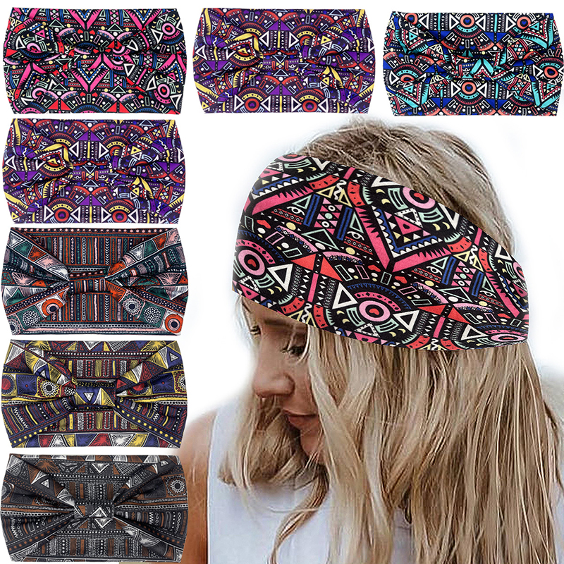 Fashion 3 Color Fabric Printed Knotted Headband