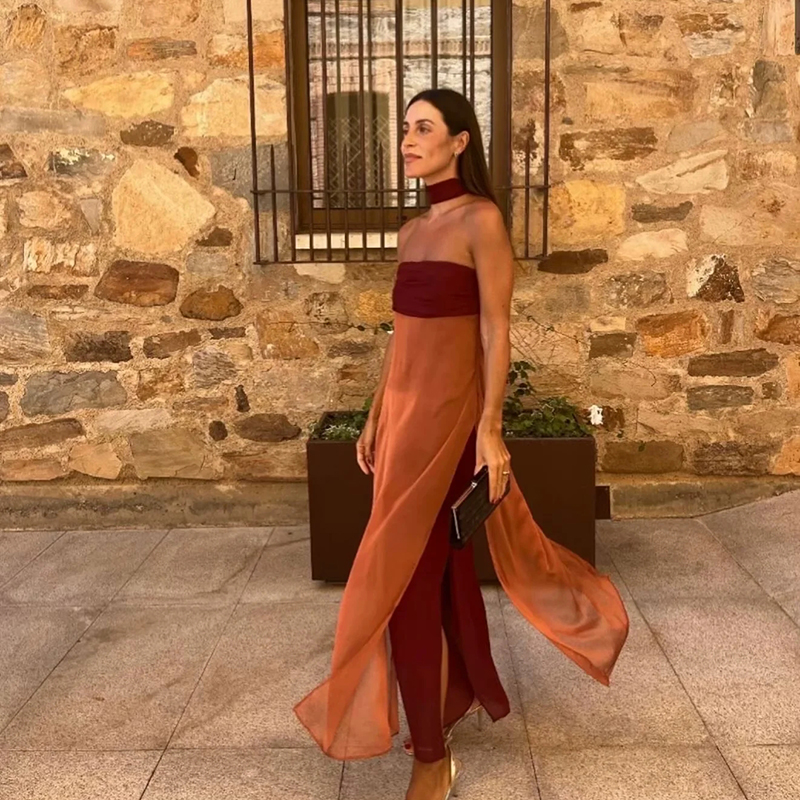 Vestido Palabra De Honor De Satén De Poliéster