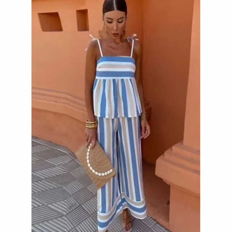 Traje Pantalón Tirantes Rayas