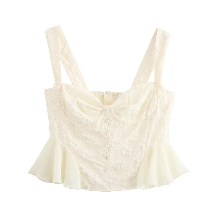 Conjunto De Falda Con Tirantes De Poliéster Jacquard