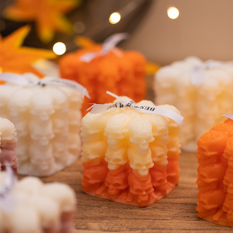 Fashion Pumpkin Cube (white) Halloween Pumpkin Cube Scented Candle