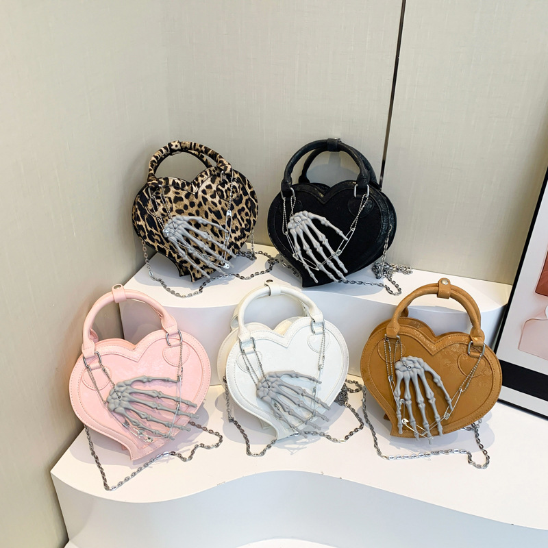 Fashion Leopard Print Pu Love Hand Crossbody Bag