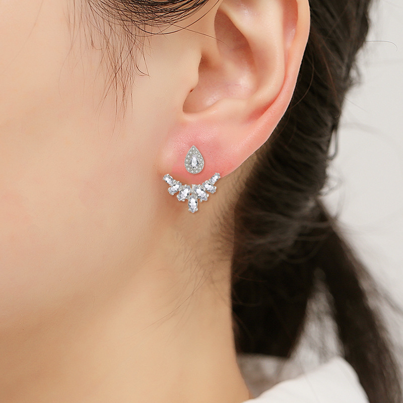 Fashion Silver* Earrings Copper Diamond Geometric Earrings