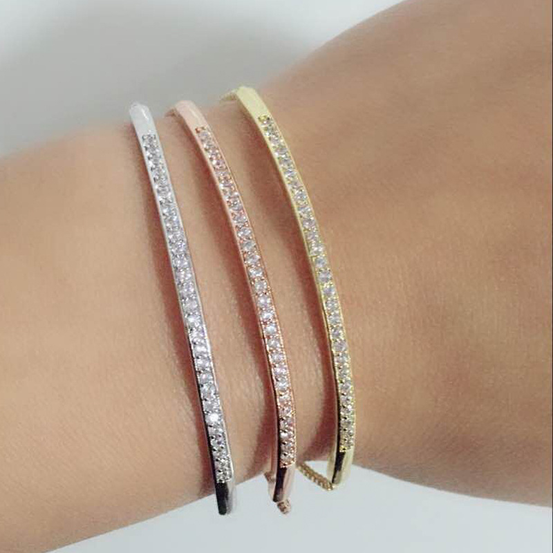 Fashion Silver * Bracelet Copper Inlaid Zirconium Bracelet