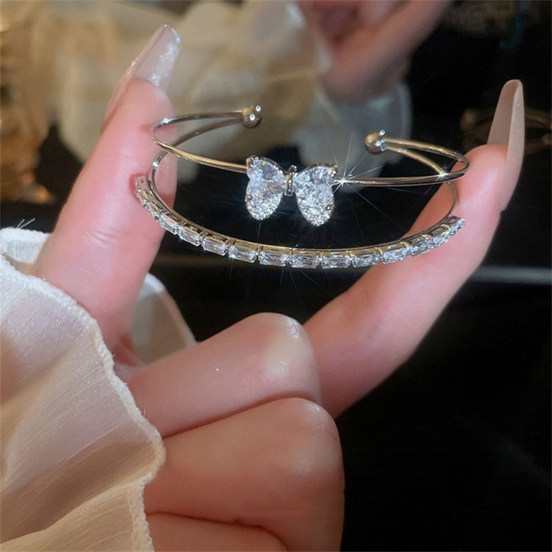 Fashion Silver* Bracelet Copper Diamond Knot Double Bracelet